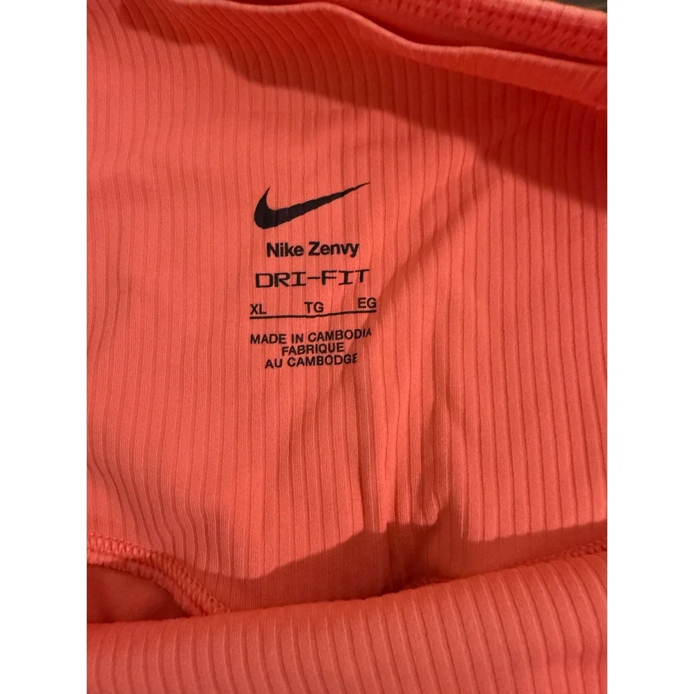 Nike Zenvy Dri-FIT Ribbed High Waisted Leggings Womens‎ XL Orange HF1443-814